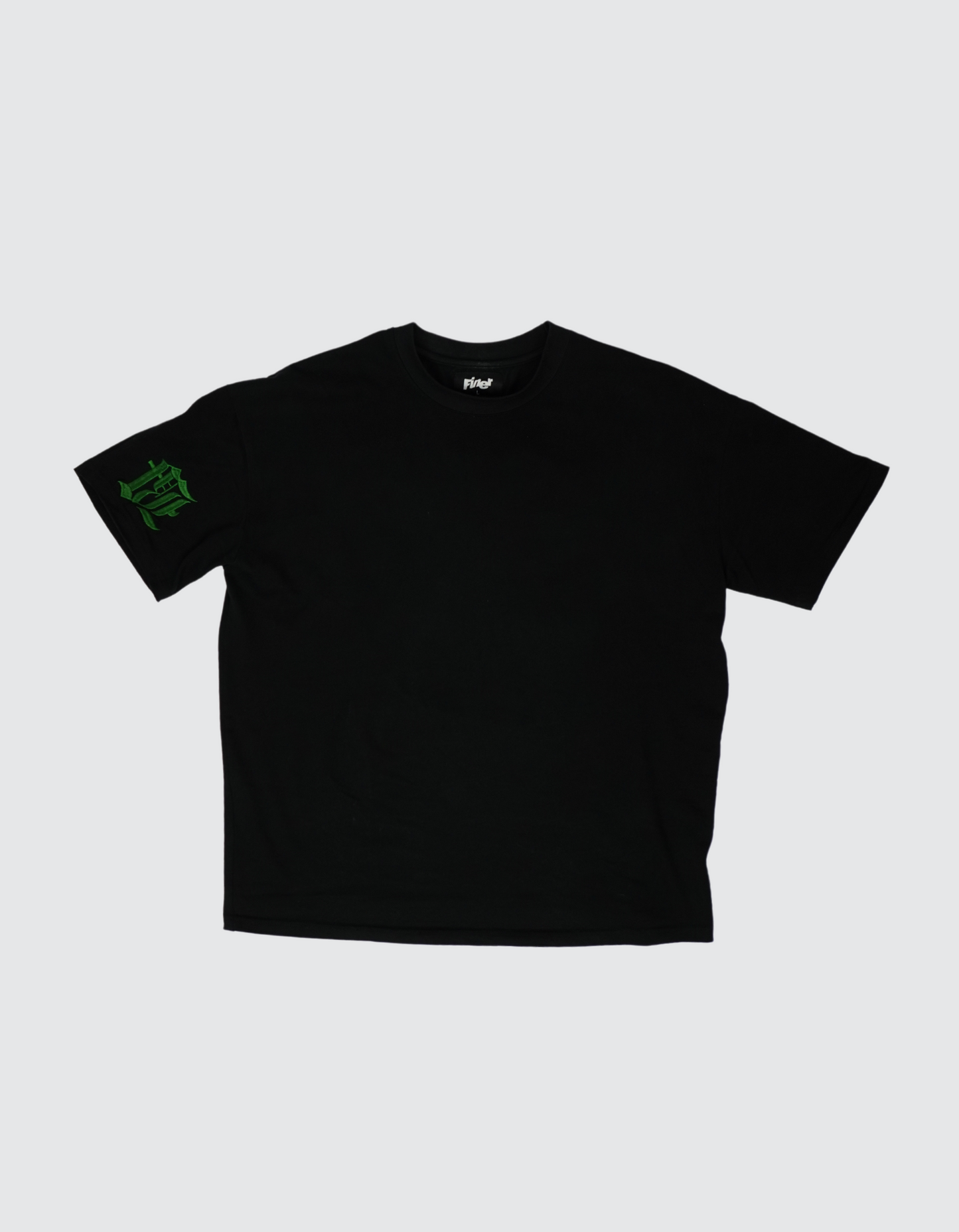 Green On Black Oversized Tee