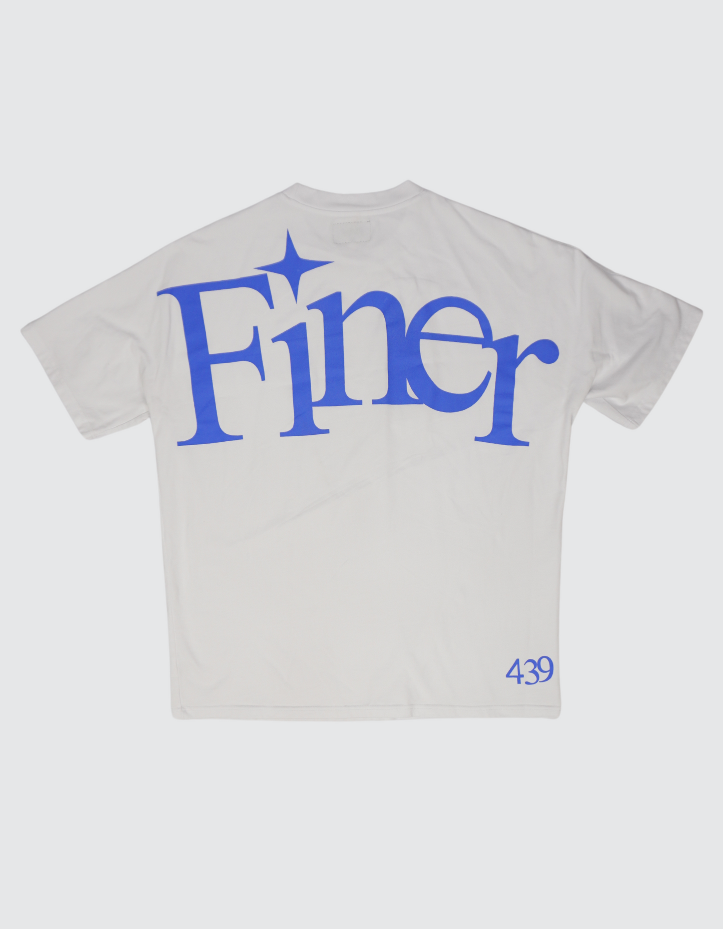 Blue On White Oversized Tee