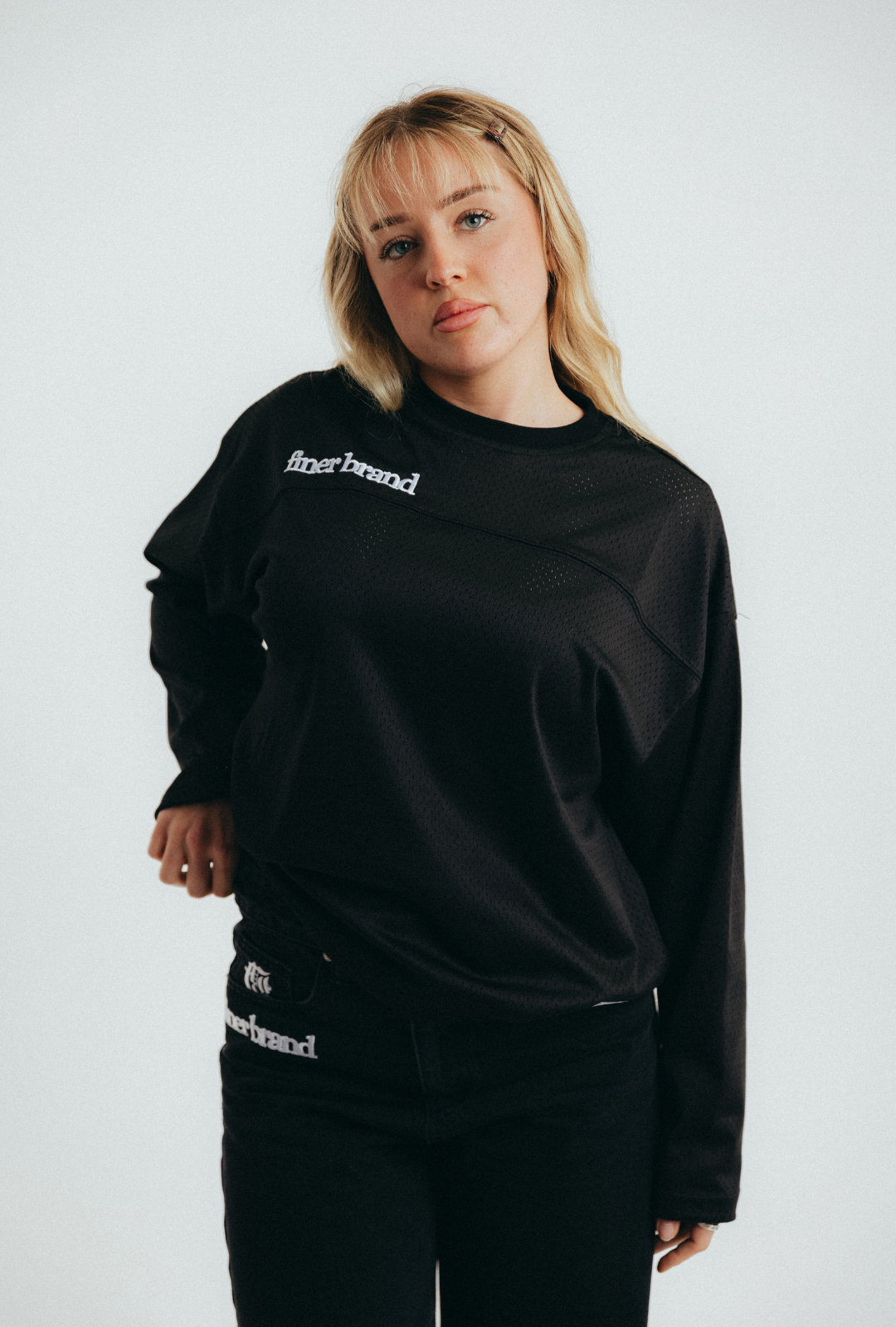 long sleeve mesh jersey