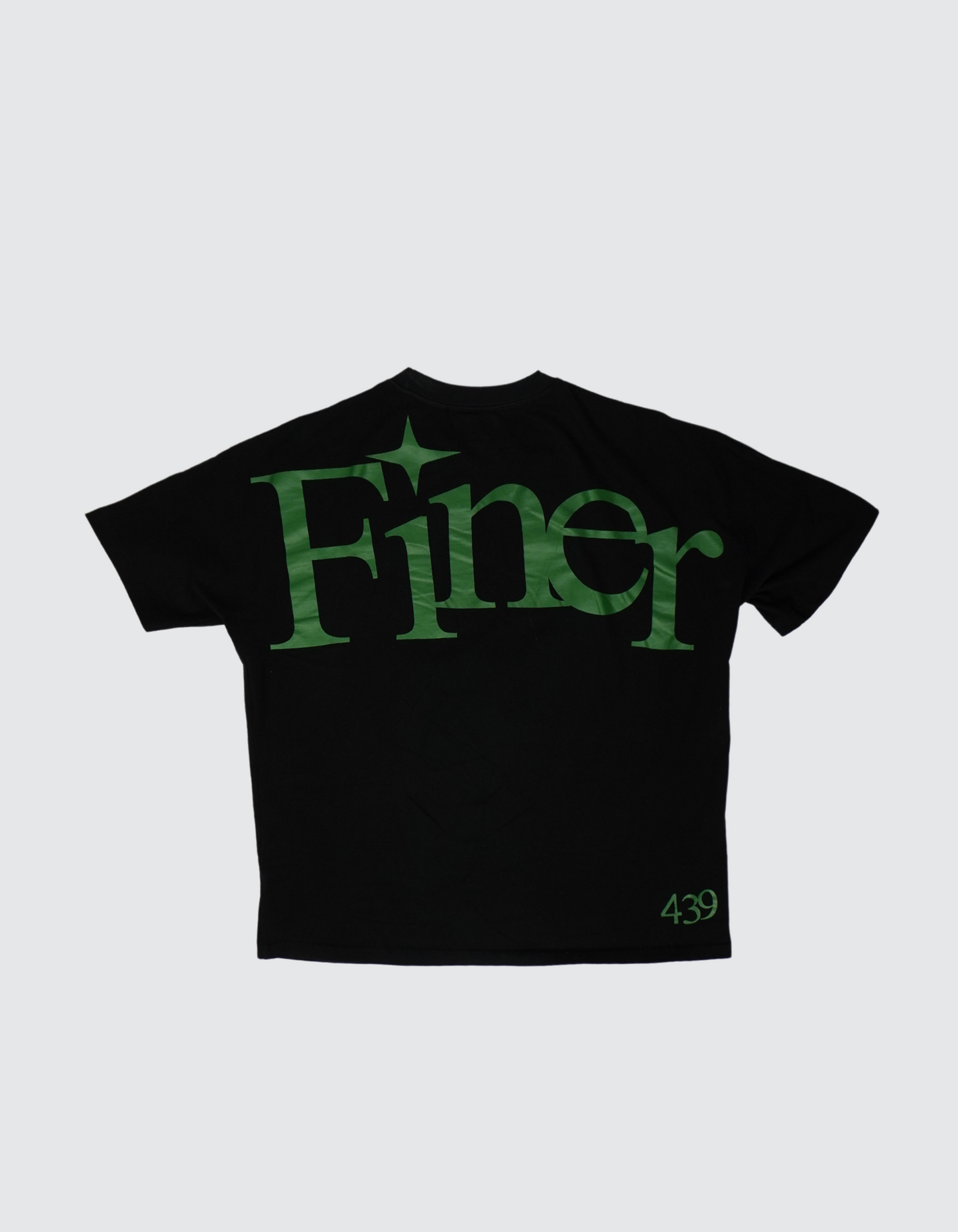 Green On Black Oversized Tee