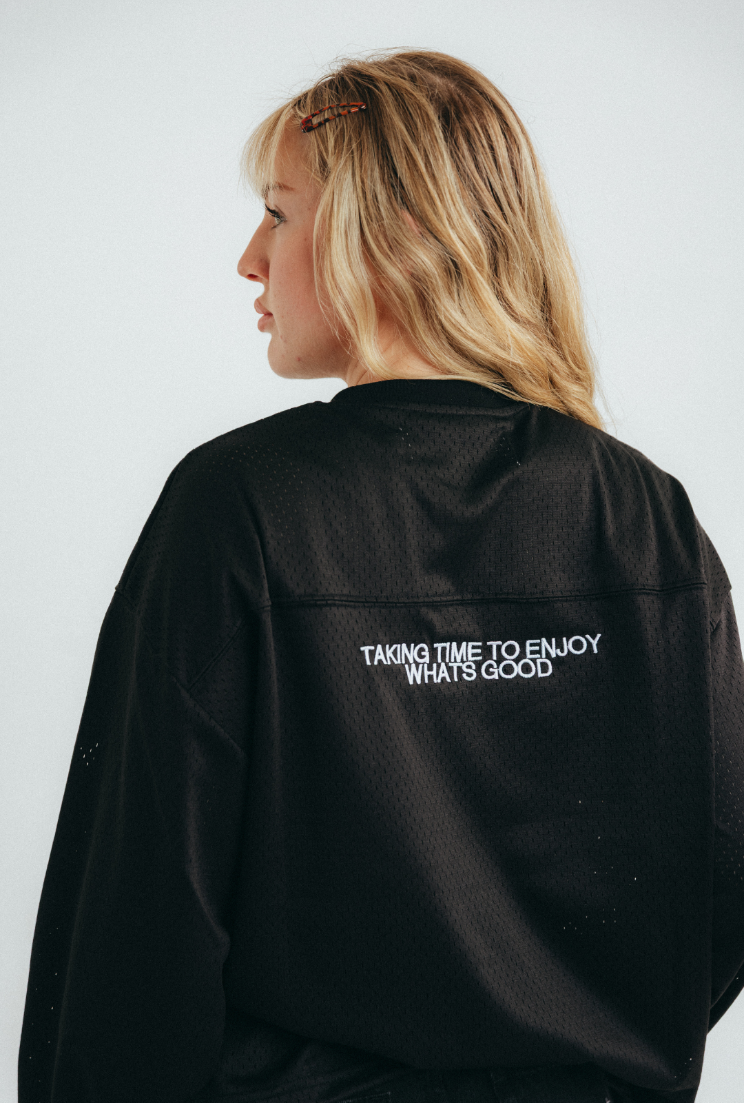 long sleeve mesh jersey