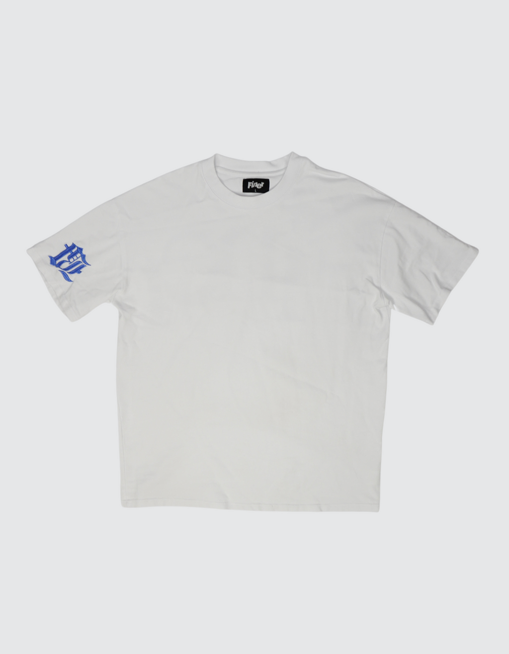 Blue On White Oversized Tee